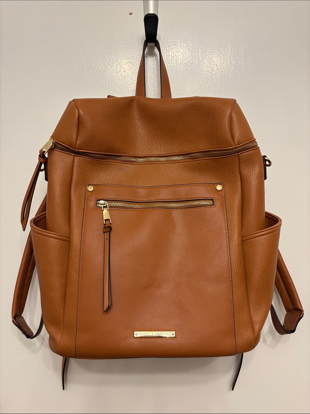 Poppy & Peonies Cognac Convertible Backpack